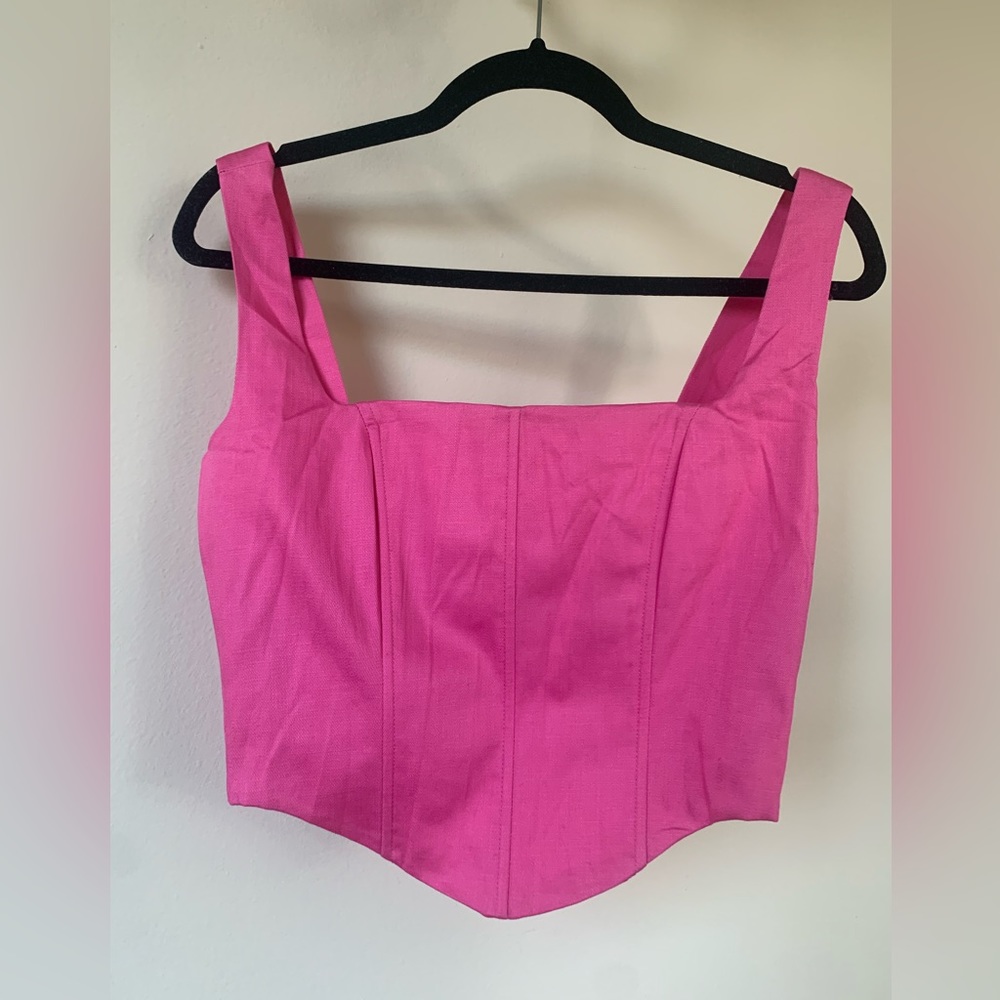 PEPPERMAYO HOT PINK “PASTEL SKIES BUSTIER TOP” IN SIZE US 6
